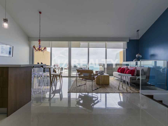 kitchen and livingroom blue condo for sale aruba
