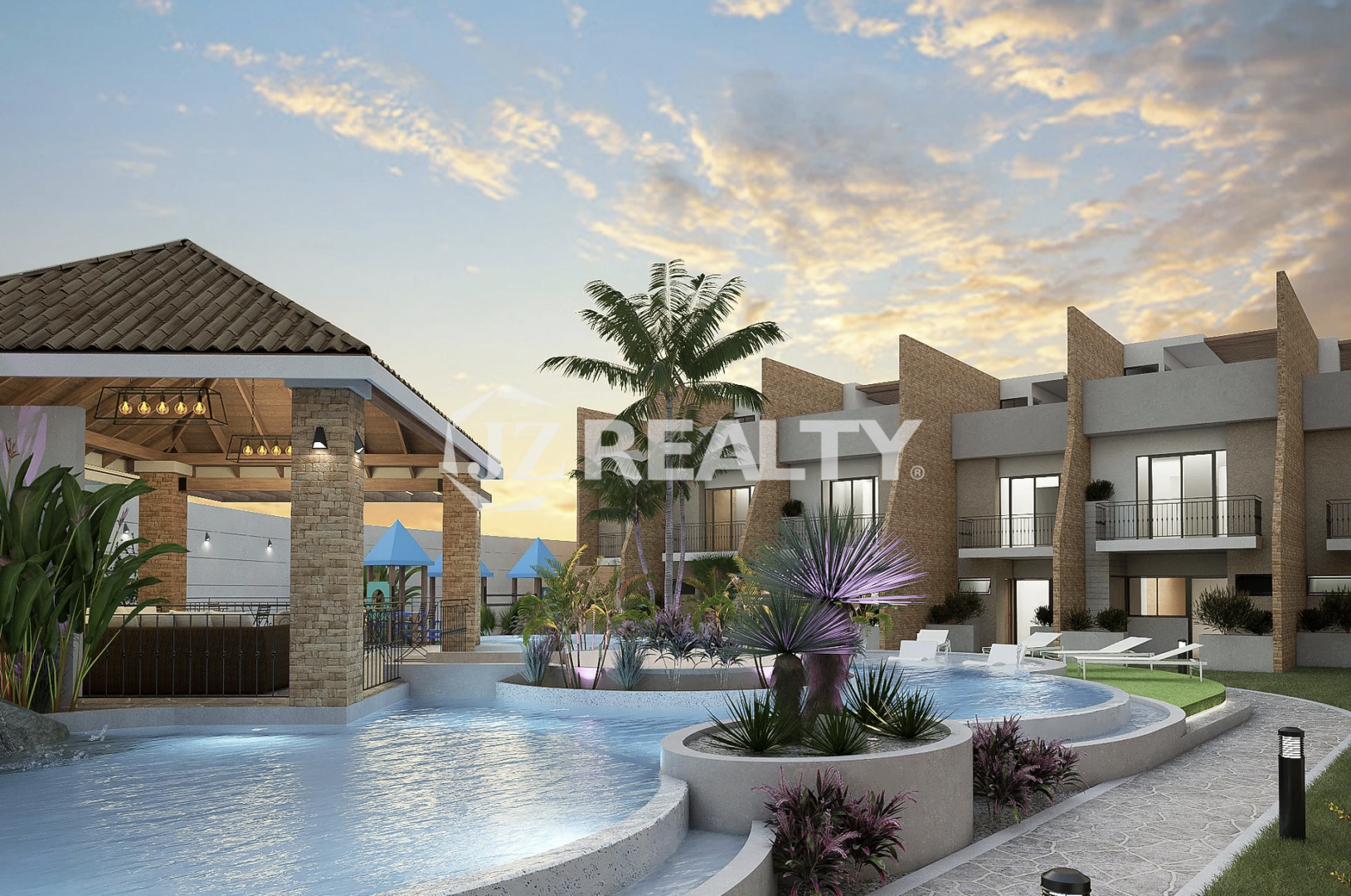 Pool Area Porta al Sole Condos Aruba