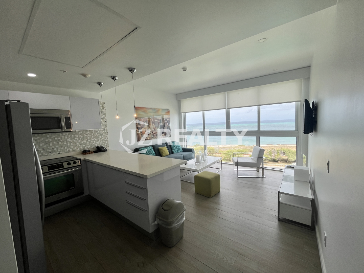 Condo Unit 635 Blue Residences Side View Living