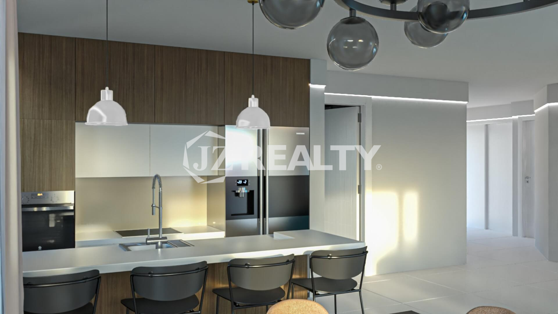the-moon-condo-aruba-contemporary-kitchen-view