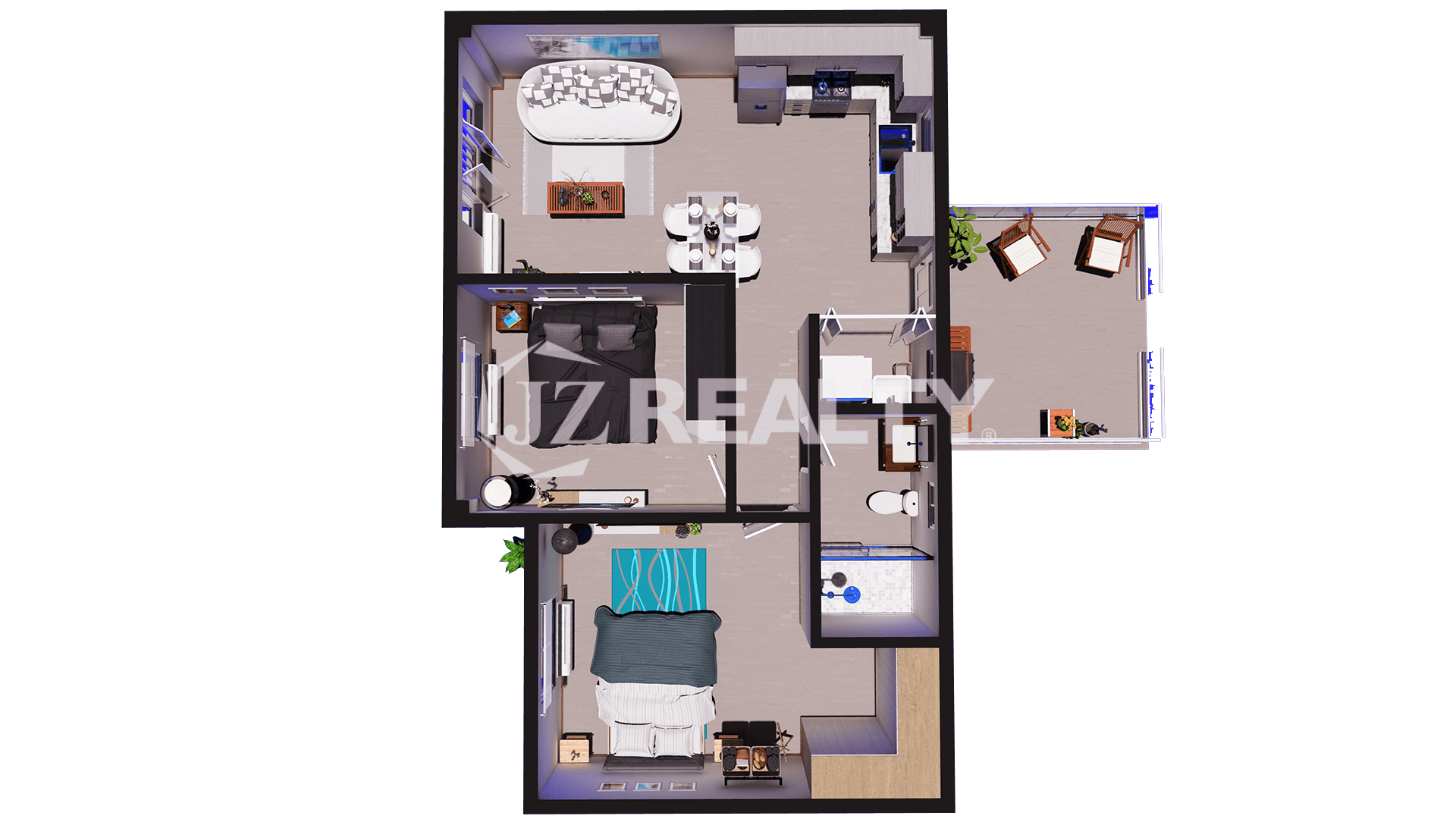 Apartment 335 CT Phase II Rincon 2-bed Floorplan