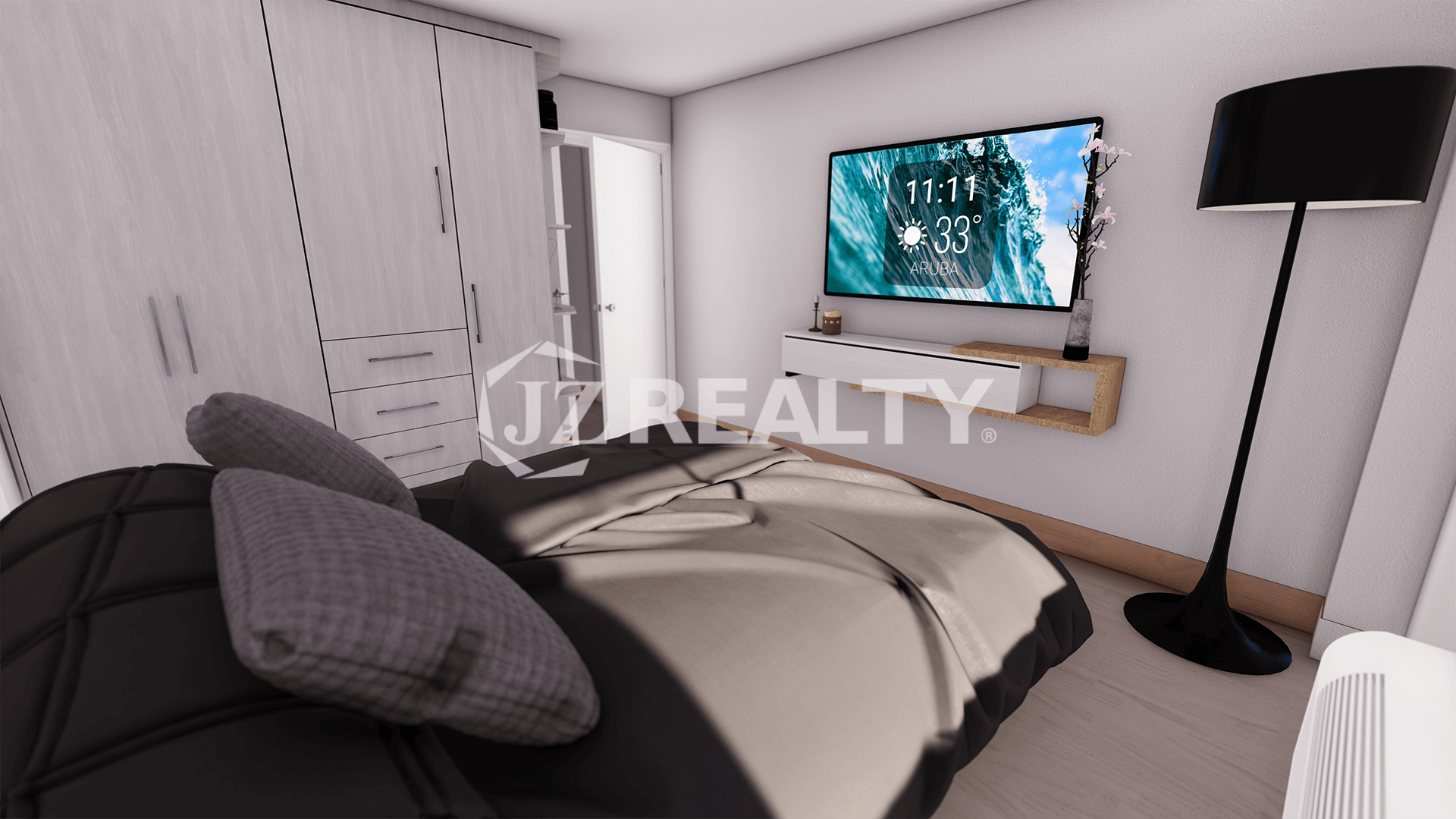 Apartment 351 CT Phase II Rincon 2-bed Bedroom Side View