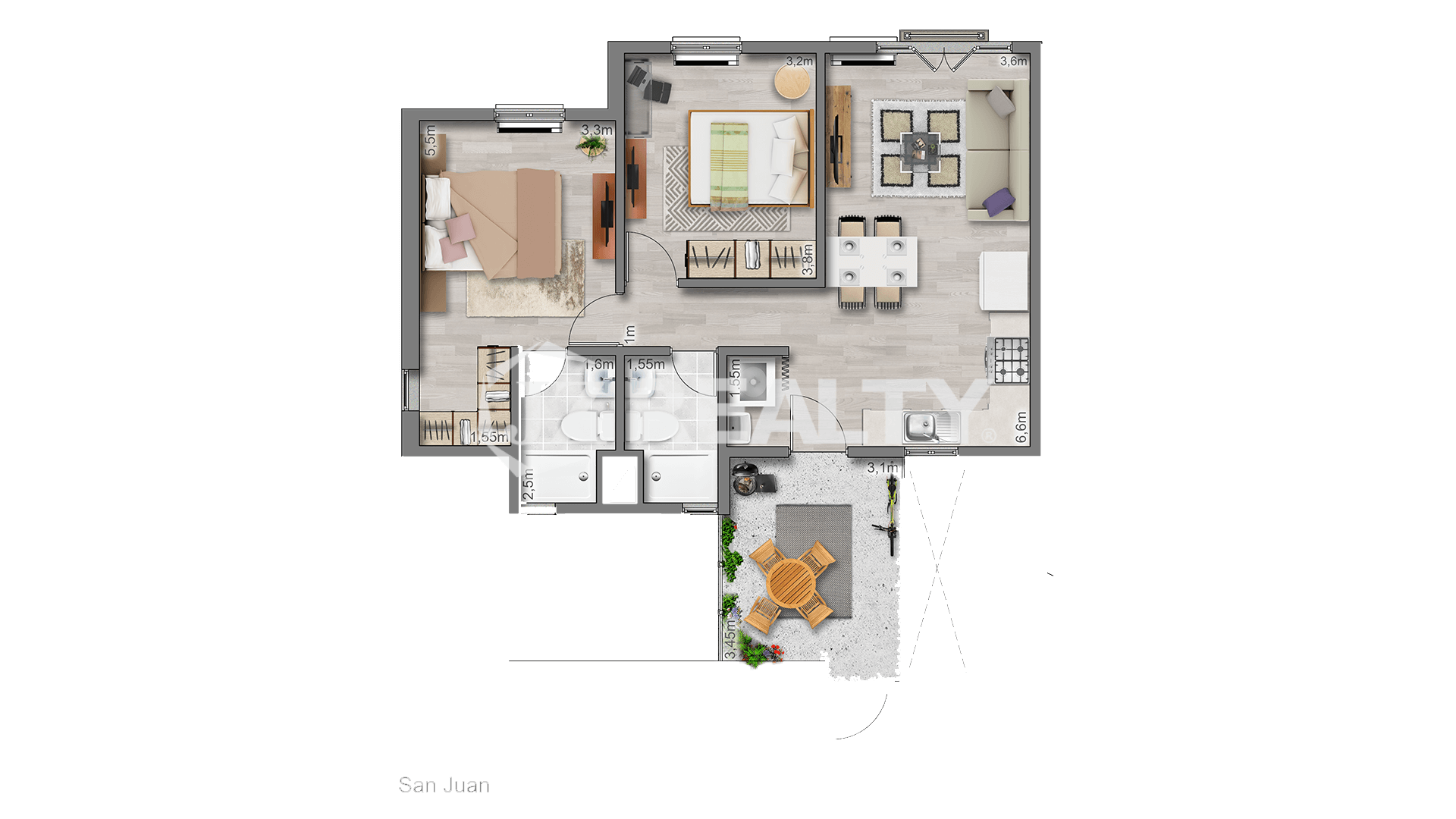 Apartment CT Phase II San Juan 2-bed BASE