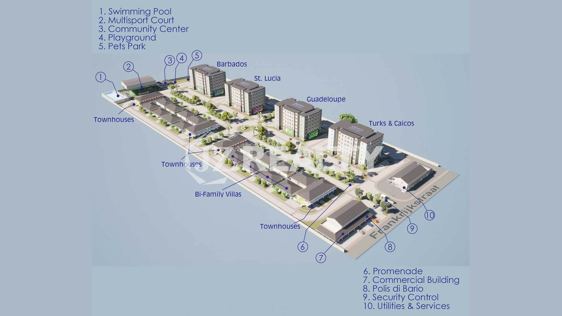 Condo 324 Caribbean Town Phase II Rincon 2-bedroom apartment project information brochure displaying floor plans and amenities