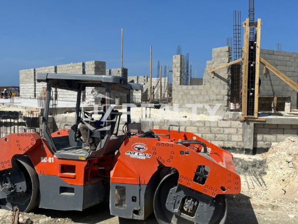cement block structures during early development of Nanki condos
