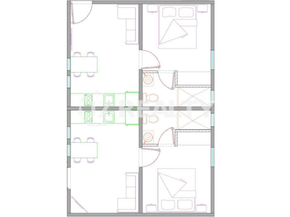 Condo 2-1 Saint Germain Bldg 1-bed Upper Level Layout