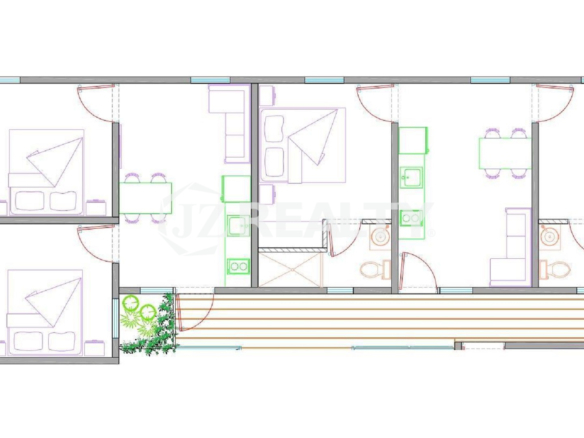 Condo 1-3 Saint Germain Bldg 2-bed Upper Level Layout