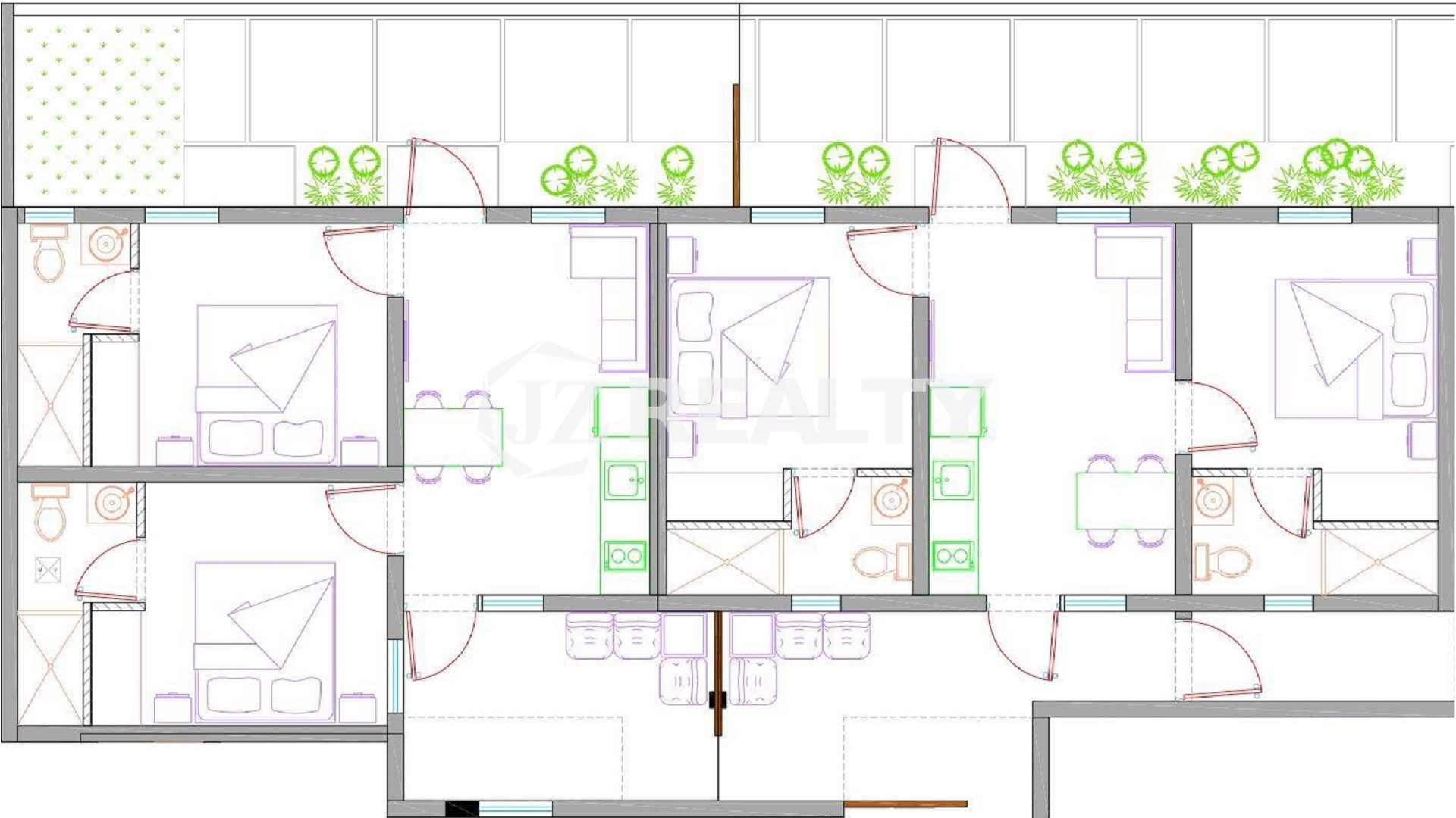 Condo 2-3 Saint Germain Bldg 2-bed Ground Floor Layout