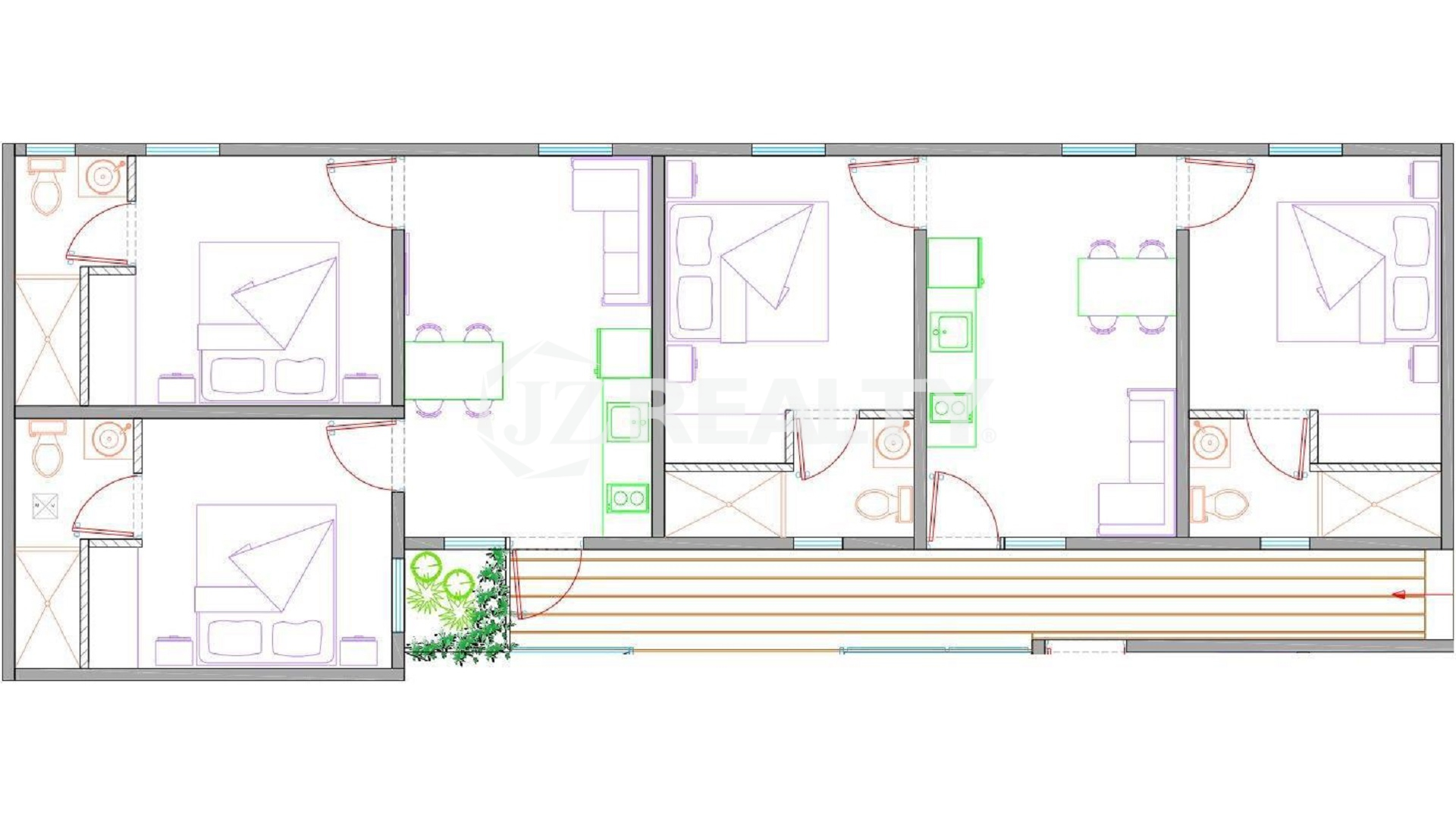 Condo 2-3 Saint Germain Bldg 2-bed Upper Level Layout