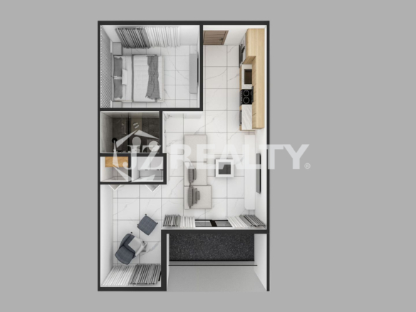 Condo 116 ORA Residence 1-bed Floorplan