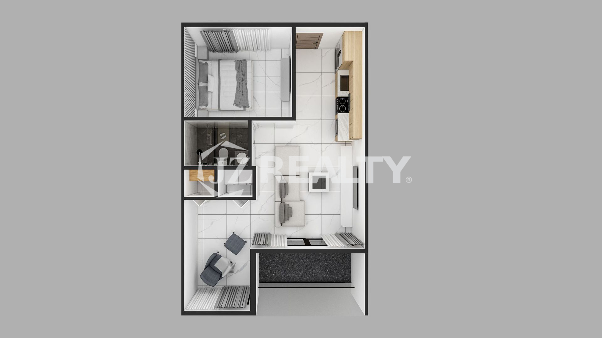 Condo 116 ORA Residence 1-bed Floorplan