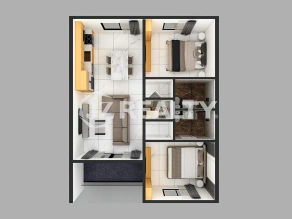 Condo 112 ORA Residence 2-bed Floorplan