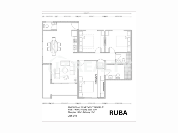 Condo 210 ORA Residence 3-bed Floor Plan