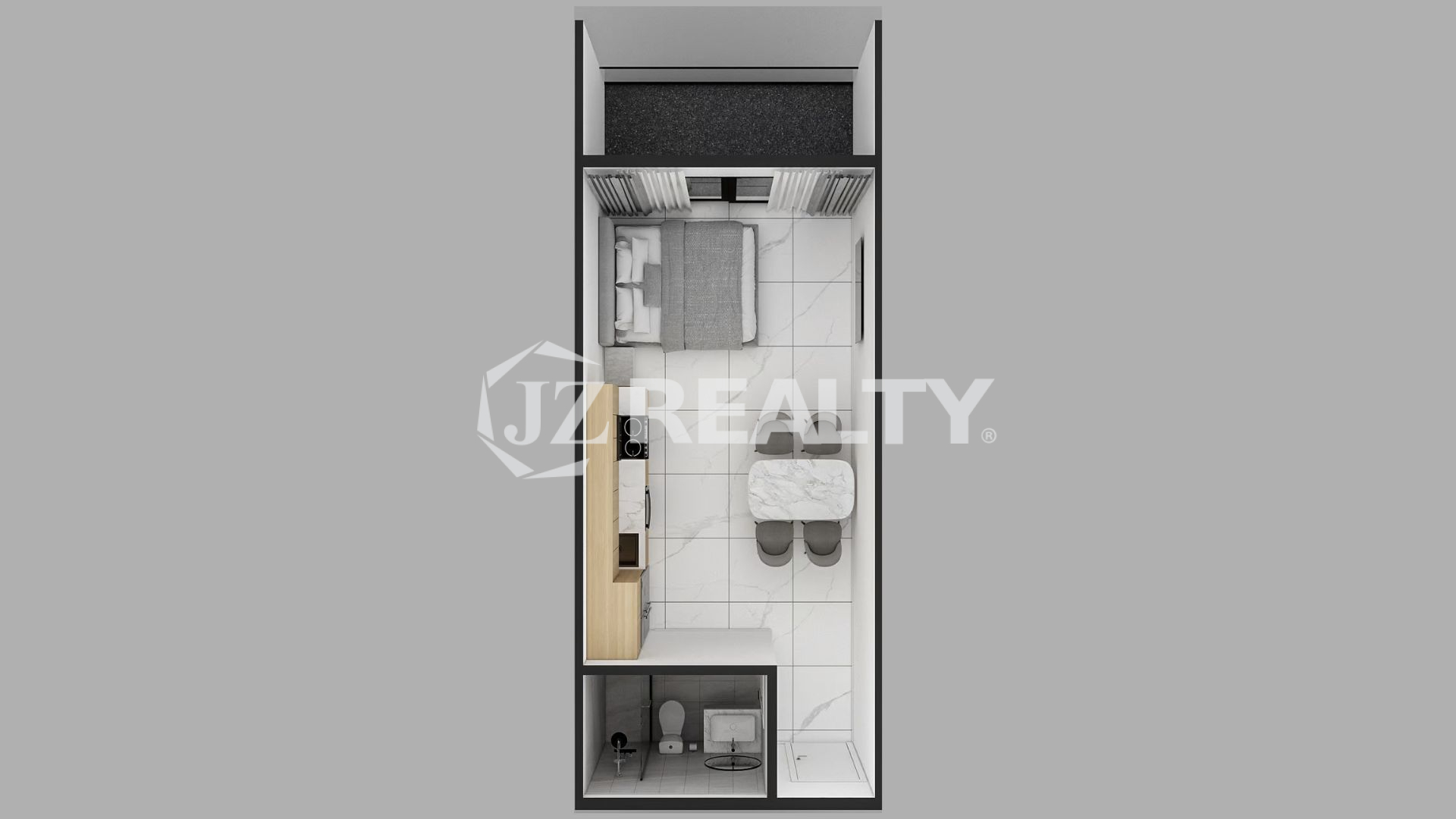 Condo 212 ORA Residence Studio Floorplan