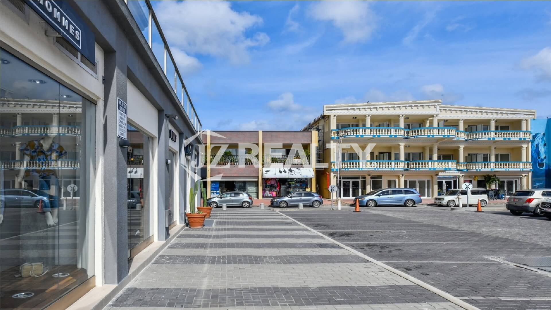 condo 211 Waterfront shopping plaza exterior with pedestrian walkway