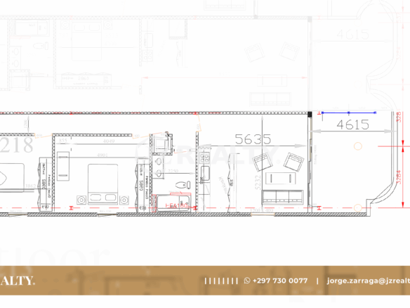 condo 218 architectural floor plan showing room layout