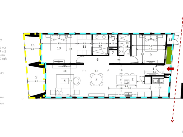 Condo Unit B-105 L’Aquila Residences printed plan layout