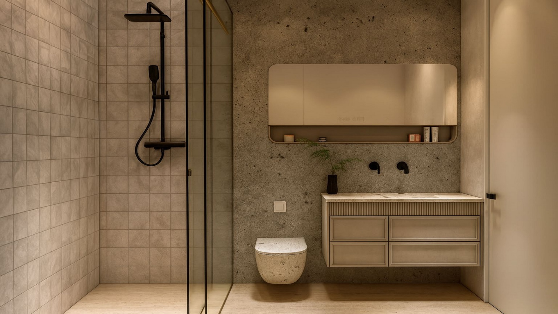 Condo C-107 L’Aquila Residences bathroom area