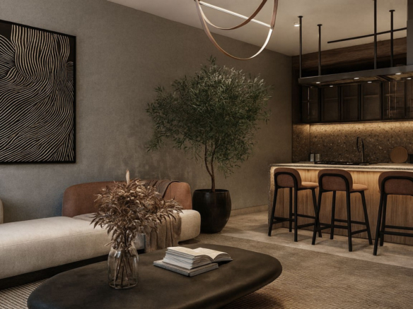Condo C-107 L’Aquila Residences living area