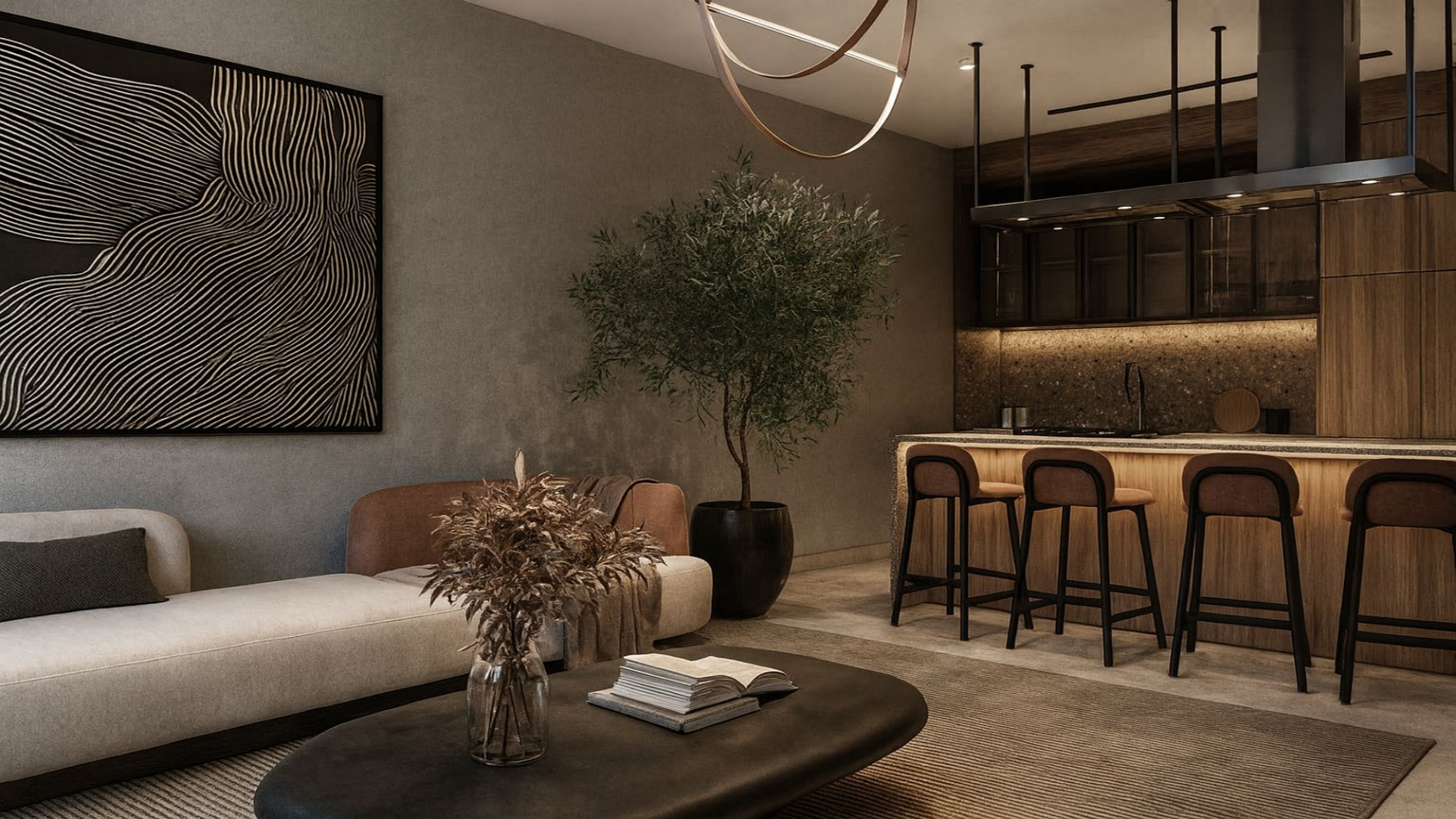 Condo C-107 L’Aquila Residences living area