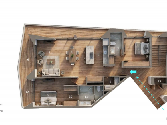 Condo Unit E110 L’Aquila Residences 3d plan layout