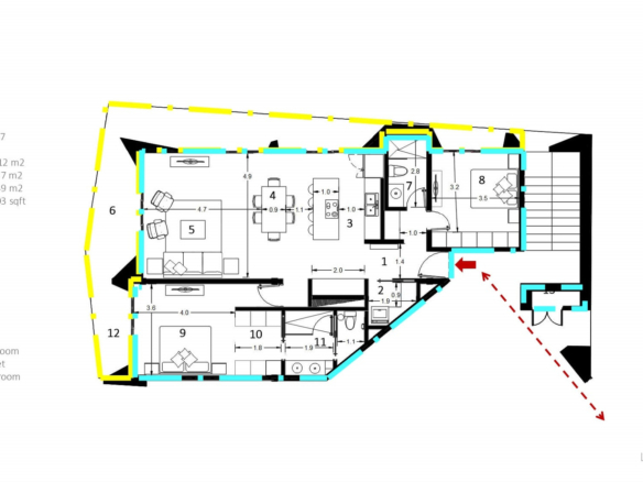 Condo Unit E110 L’Aquila Residences printed plan layout