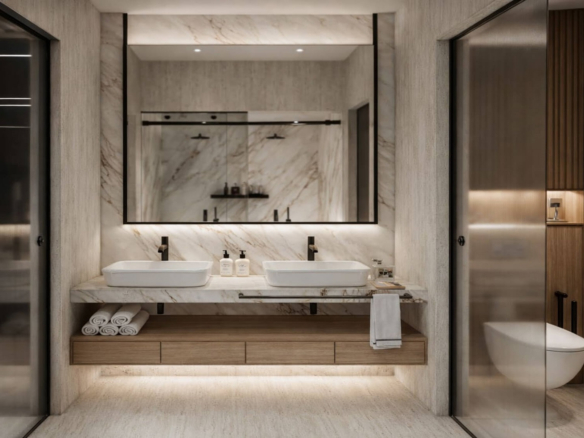 Condo Unit E-210 L’Aquila Residences bathroom area