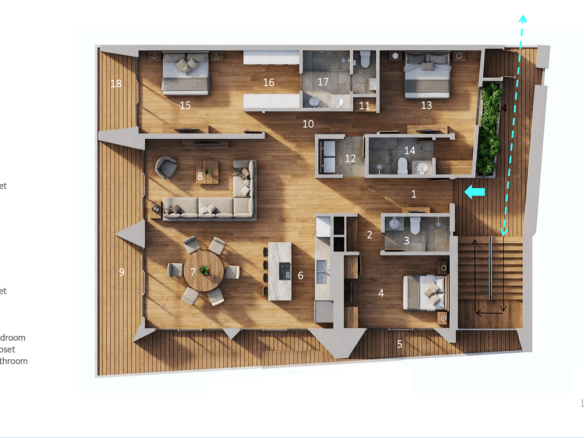 Condo Unit A-301 L’Aquila Residences 3d plan layouts