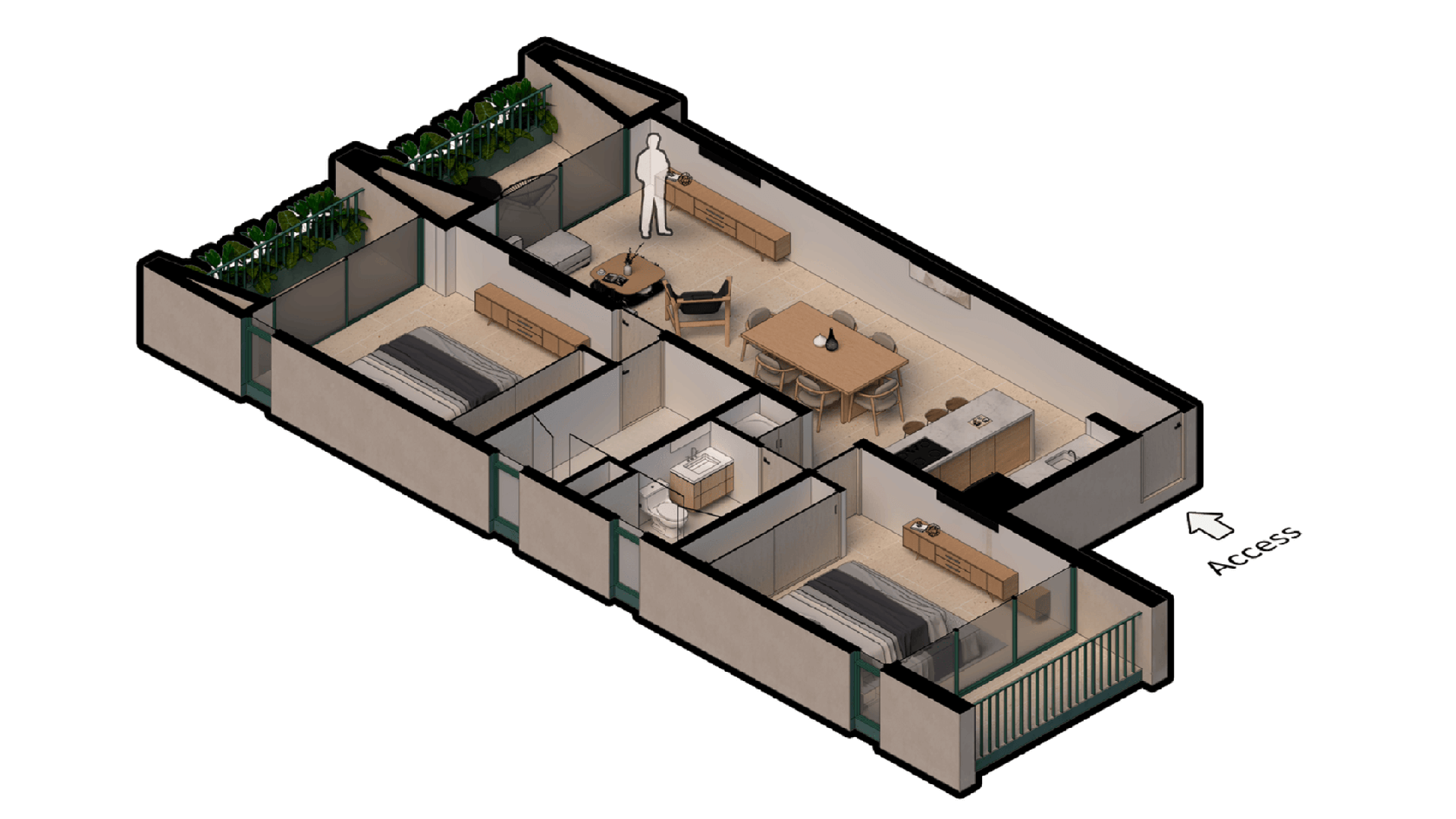 Condo Washington-gardens render layout