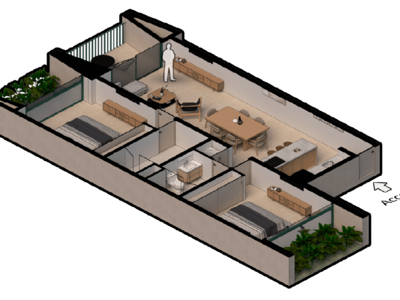 Condo Washington Gardens 3D Layout plan
