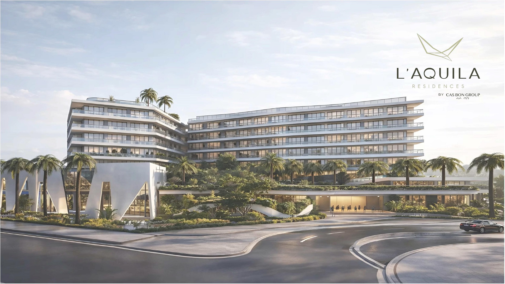 Exterior view of L’Aquila Residences building in Aruba