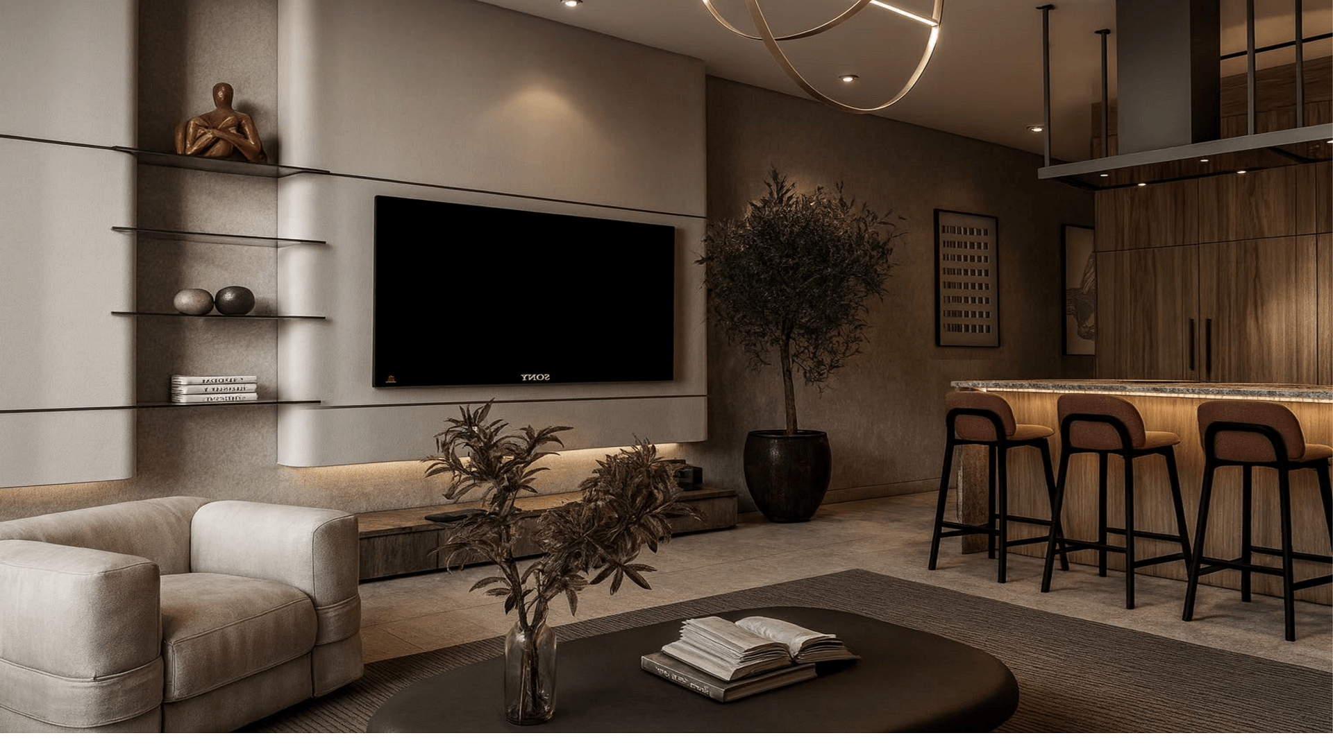 Condo D-311 L’Aquila Residences tliving area tv cabinet