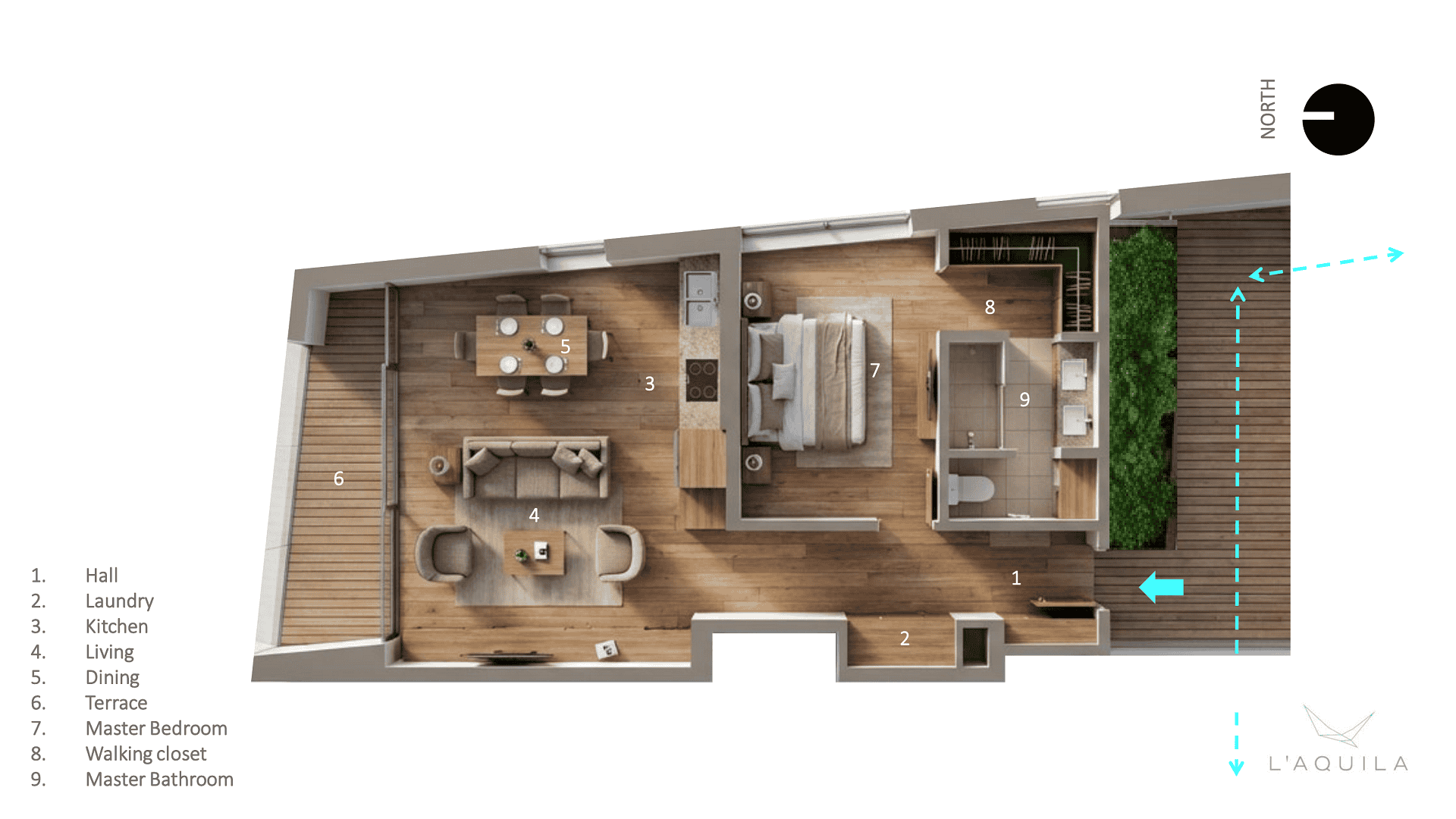Condo LAquila residences 3D plan layyout