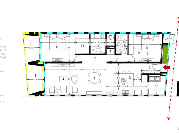Condo B-404 L’Aquila Residences print plan layout