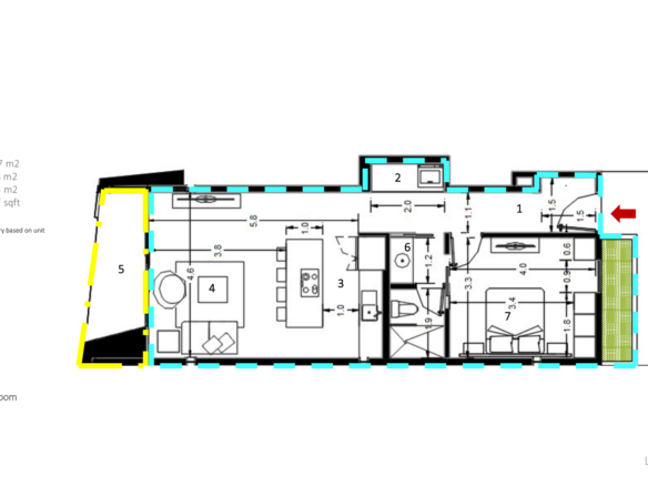 Condo F-308 L’Aquila Residences print plan layout