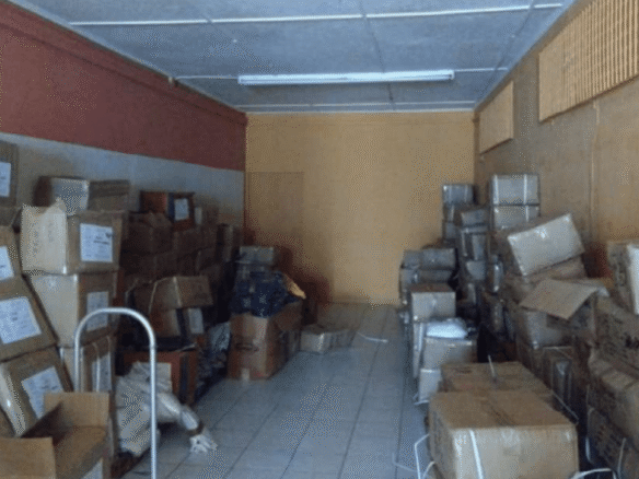 commercial building 34-B warehouse storage boxes area
