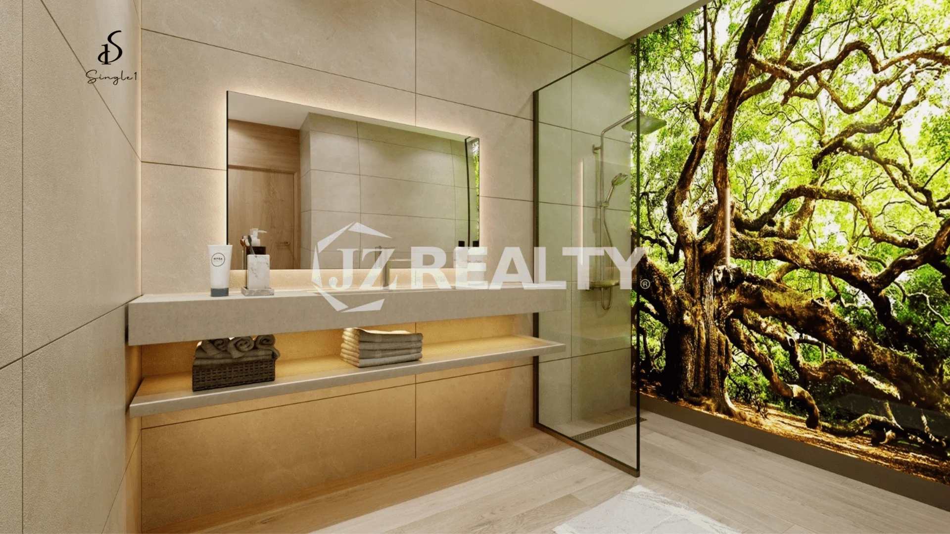 Single-1-Residences-1-Bedroom-Unit-305-Condo-Bathroom-Area-Realty-Aruba-For-Sale Condo 305 Single 1 Residences Entrance View