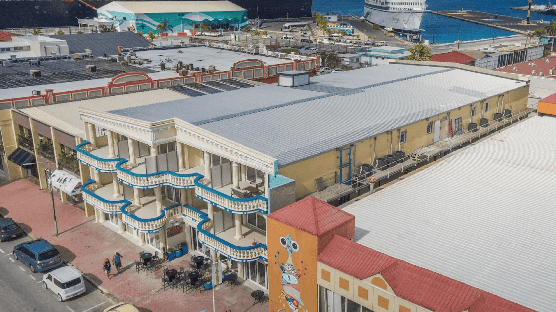 Oceanfront Residence building in downtown Aruba near the cruise port and waterfront