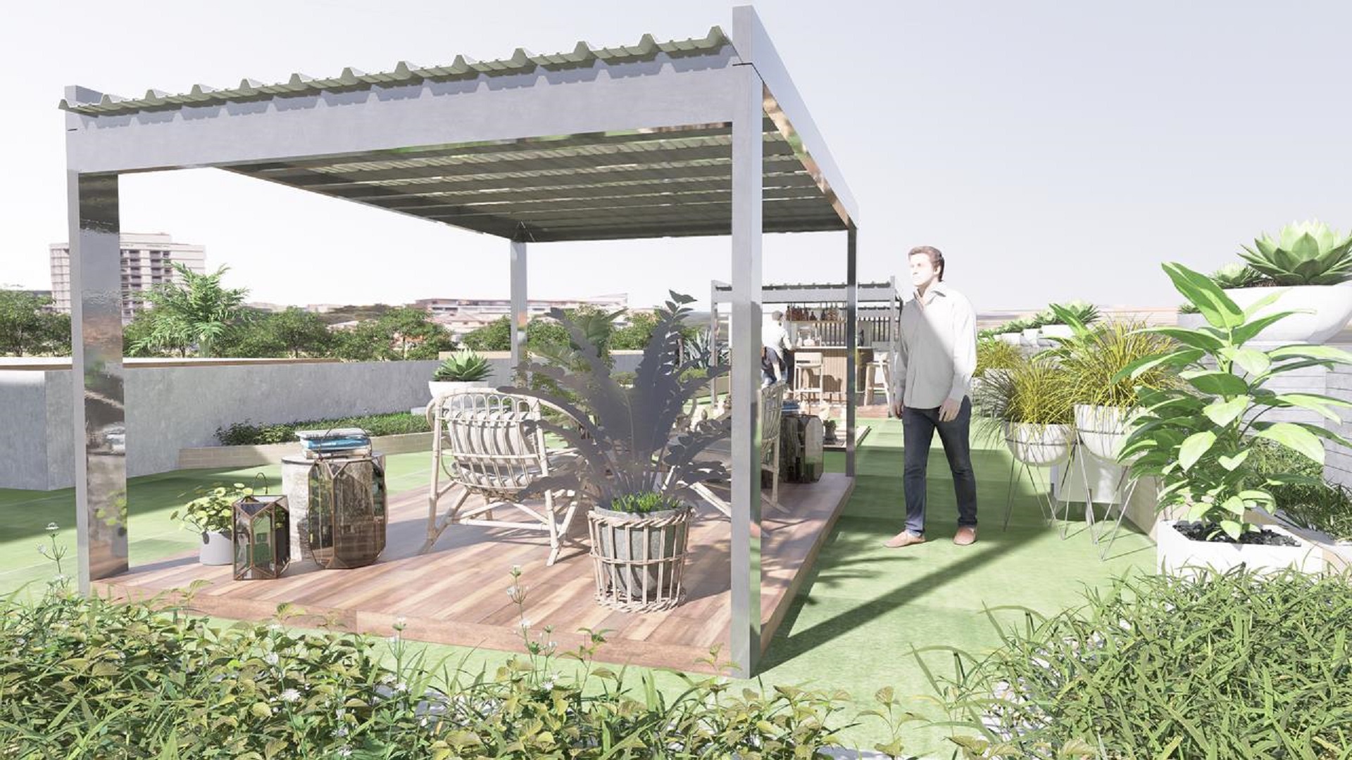 Rooftop mini golf and recreation area at Summerside III townhouse community